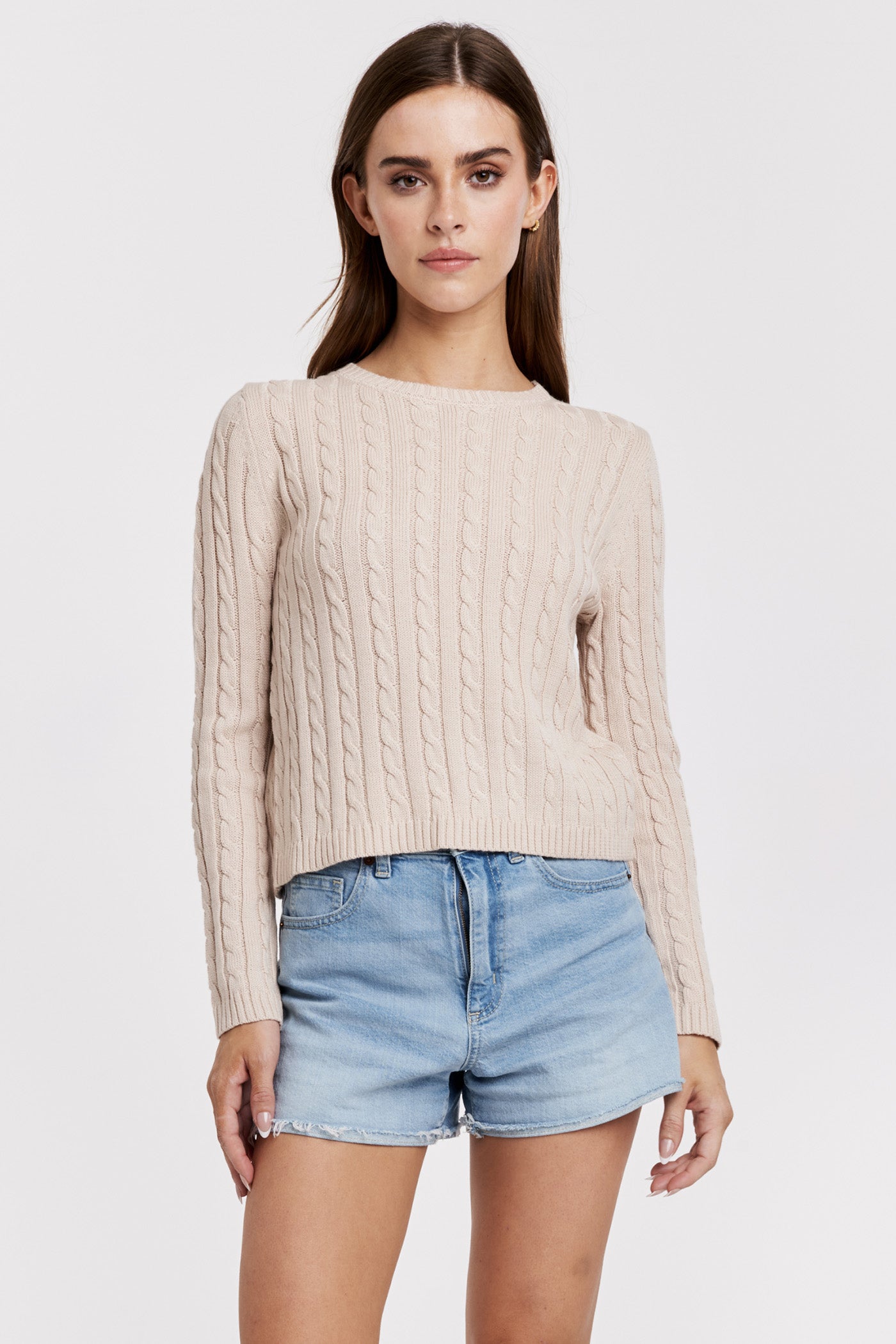 Lupe Cable Knit Sweater Alabaster