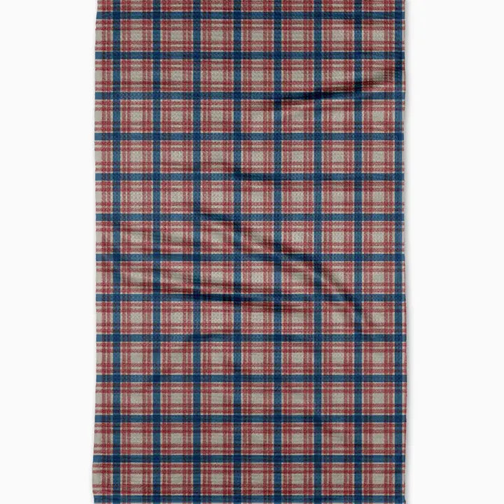 Geometry Tea Towel Patriot Plaid