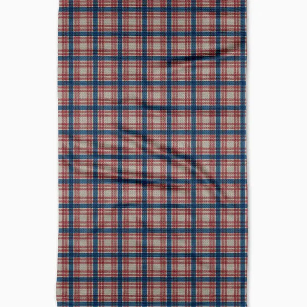 Geometry Tea Towel Patriot Plaid