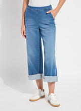 Andie Fringe Detail Denim Pants Authentic Midwash