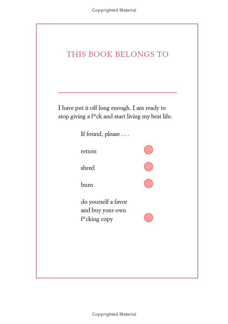 The Life Changing Magic of Not Giving A Fuck Journal