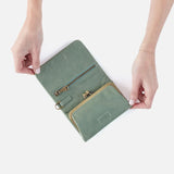 Ross Polished Leather Beaded Wristlet