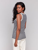 Striped Novelty Stitch Sweater Tank Nautical