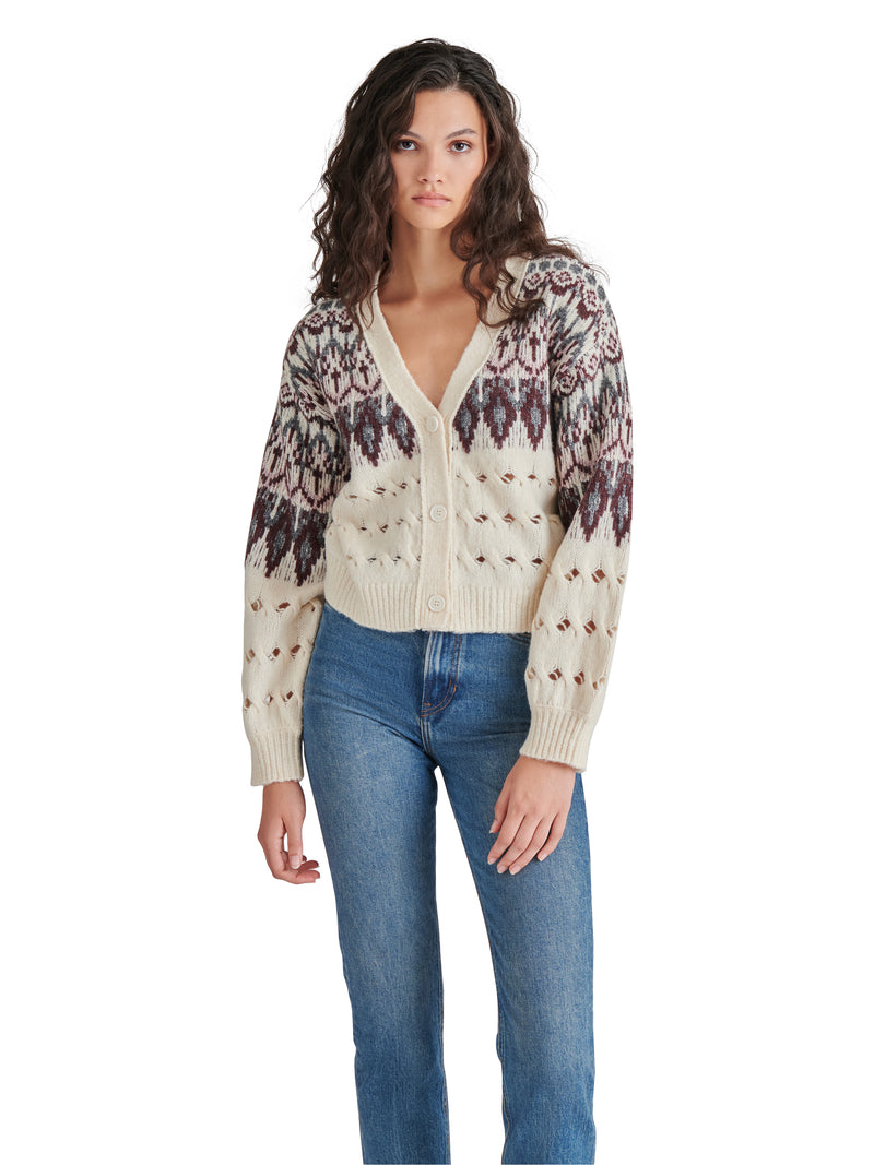 Irisa Fair Isle Cardi Off White
