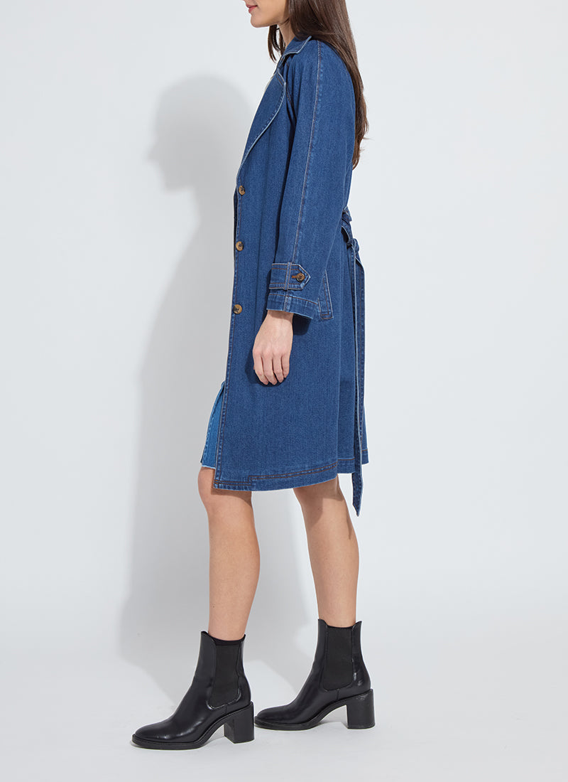 Paris Tencel Denim Trench Dark Midwash