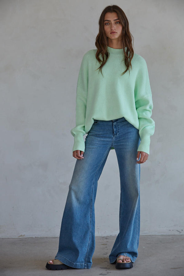 Riley Oversized High Neck Sweater Mint