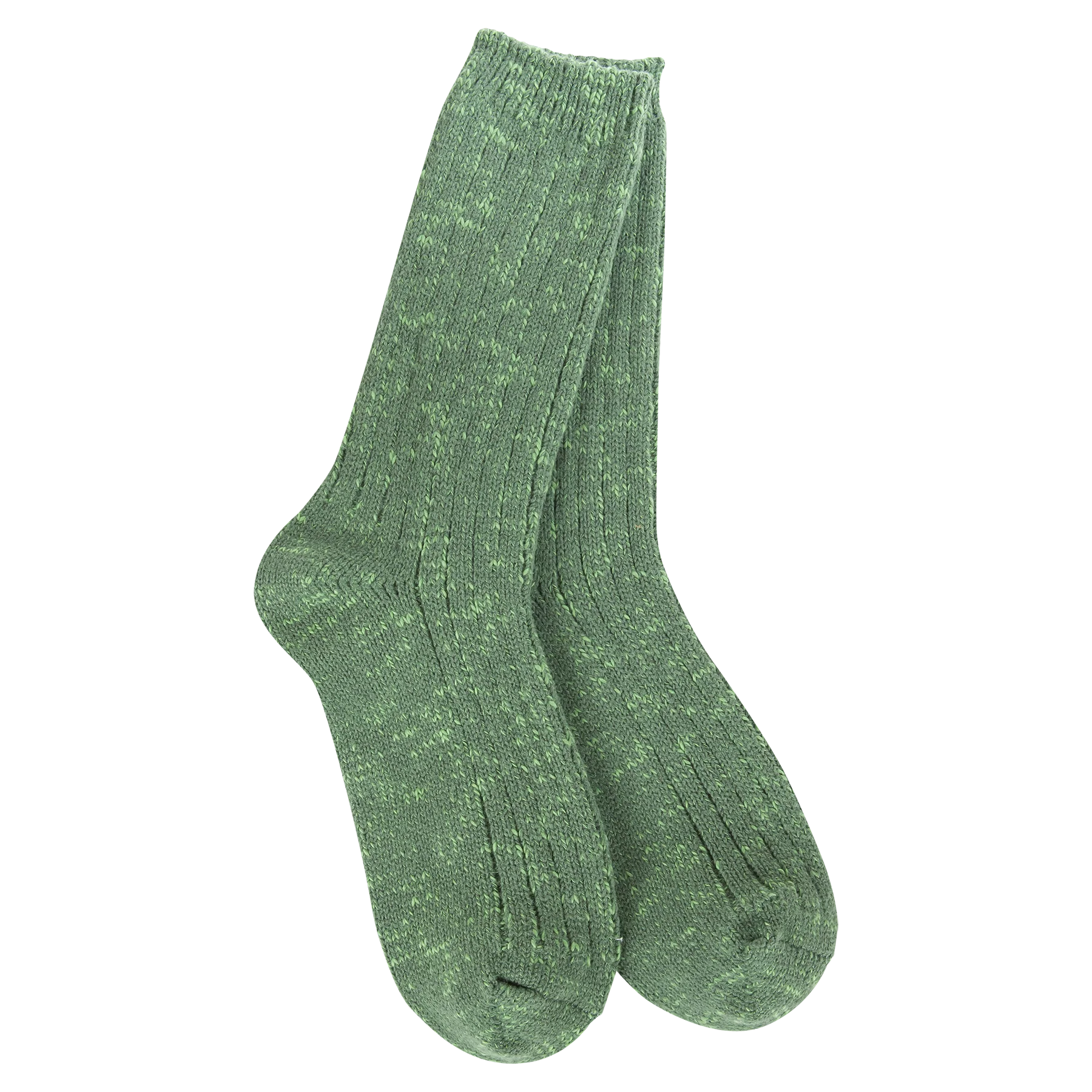 Weekend Cotton Slub Marled Crew Socks Ivy