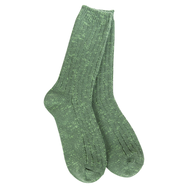 Cotton Slub Marled Crew Socks Ivy