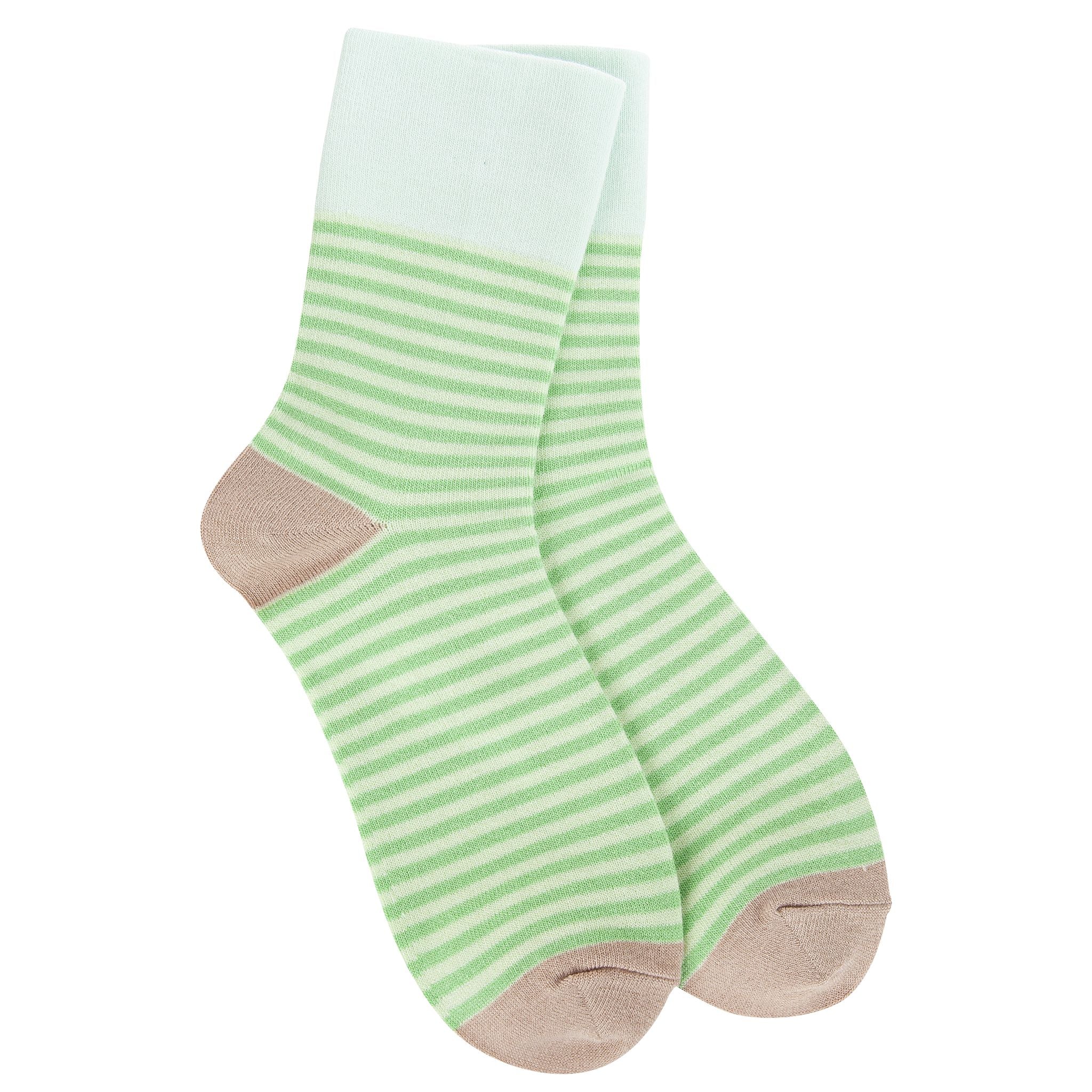 Garden Mini Crew Socks Lime Stripe