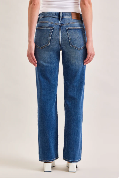 Ella Clean Stretch Mid Rise Classic Straight Jeans Dark