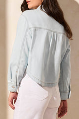 Light Denim Overshirt Blue White