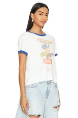 Yippee Coke Cowboy Perfect Ringer Tee White + Blue