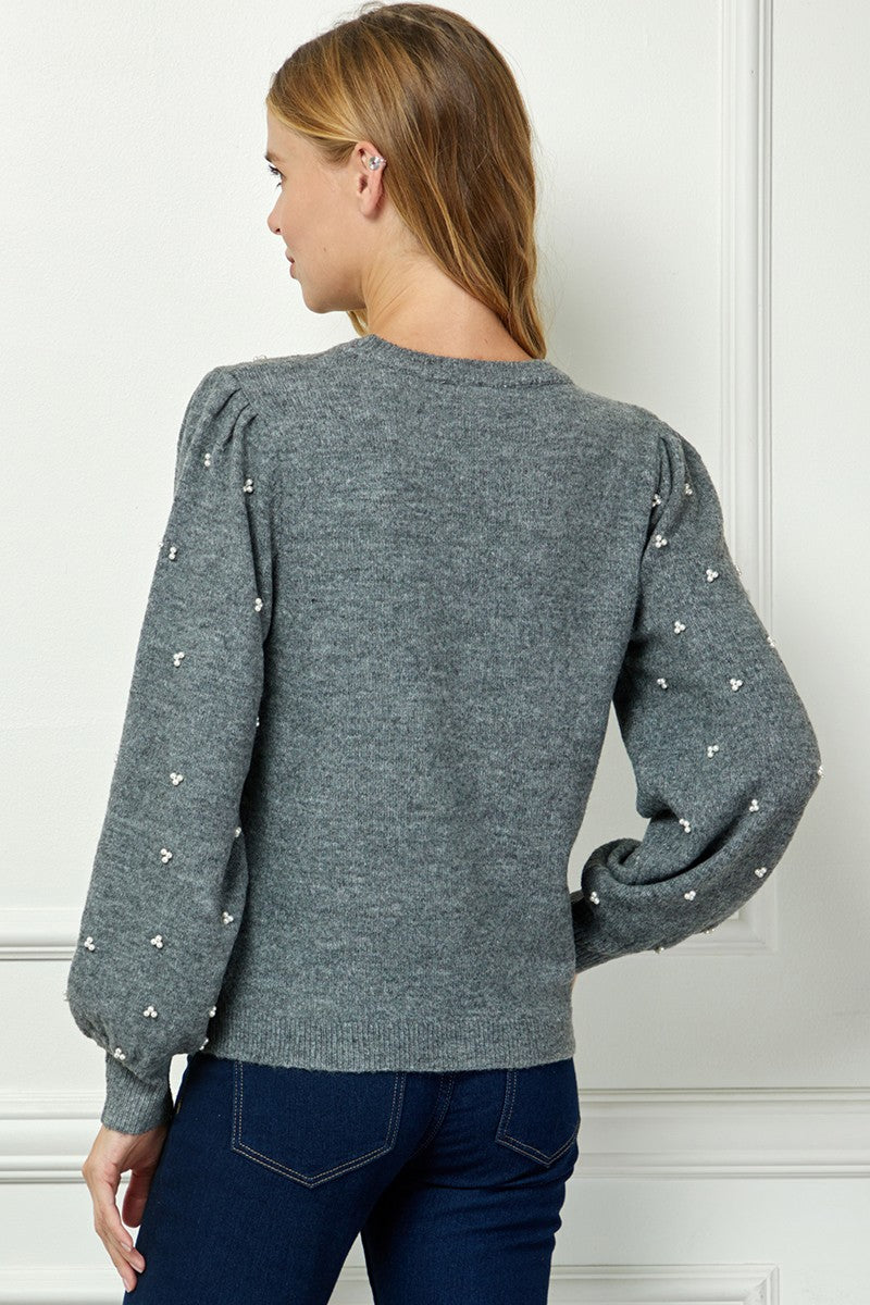 Pearl Clusters Sweater Grey