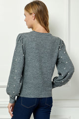 Pearl Clusters Sweater Grey