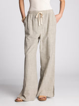 Sable Pants Ivory Forest Green Stripe
