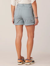 Skyrise Double Button Extended Tab Cargo Short Dusty Slate