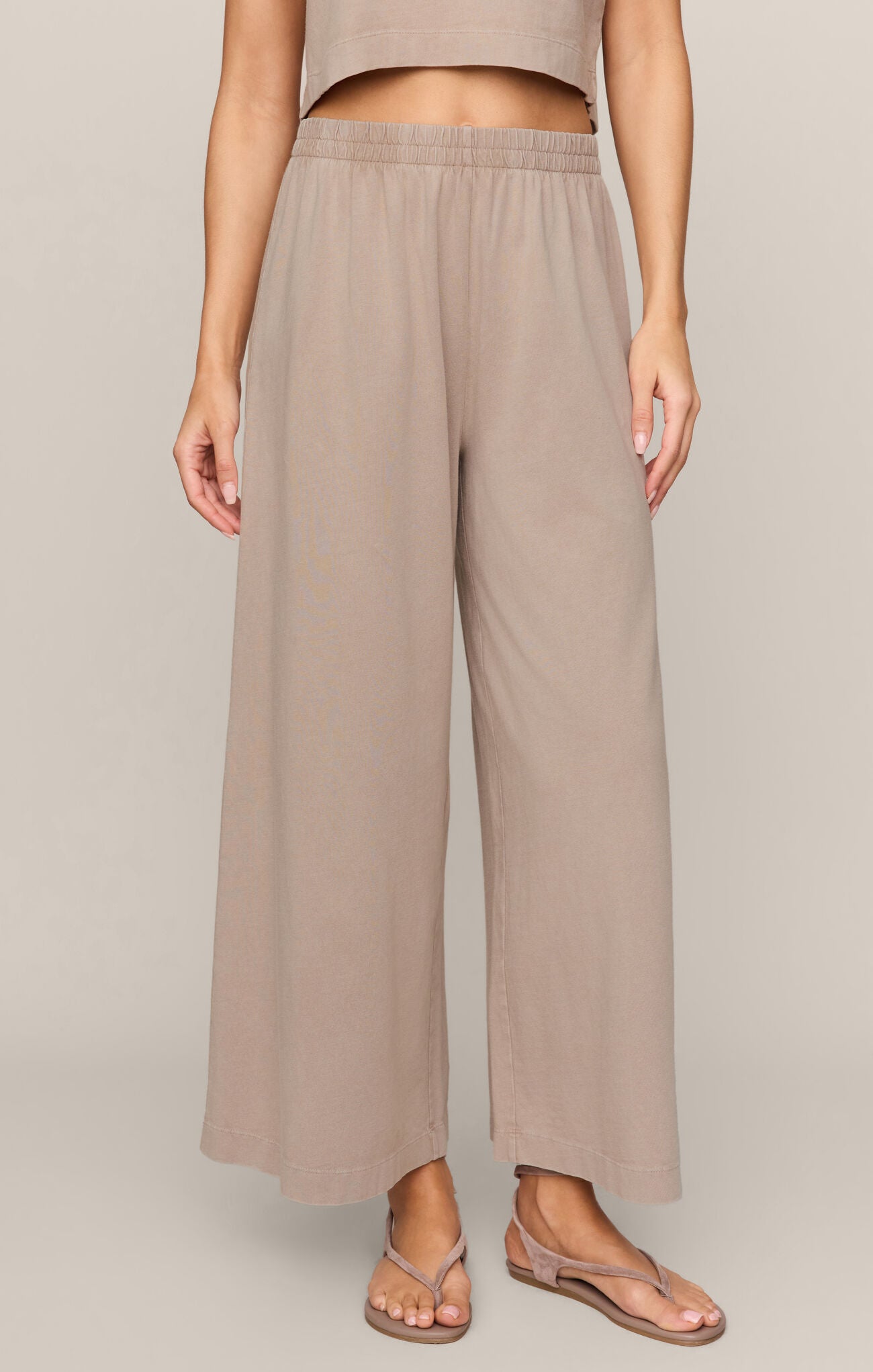 Scout Jersey Flare Pants Stone Gray