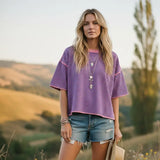 Striped Oversized Knit Top Pink + Royal
