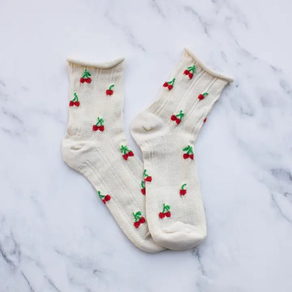 Vintage Cherry Socks
