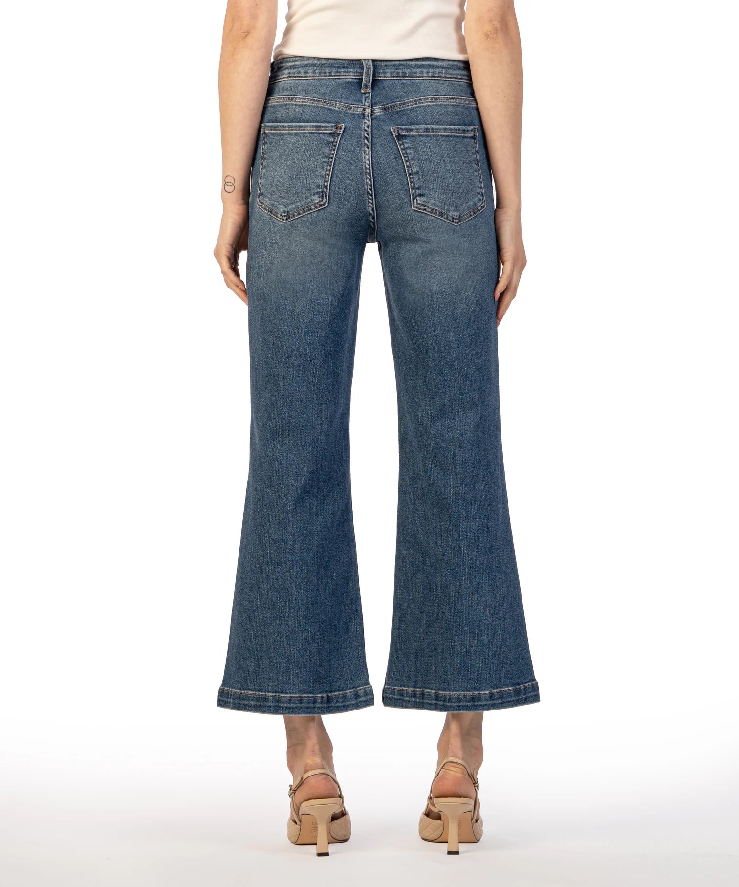 Meg High Rise Wide Leg Double Front Pocket Jeans Exceeded