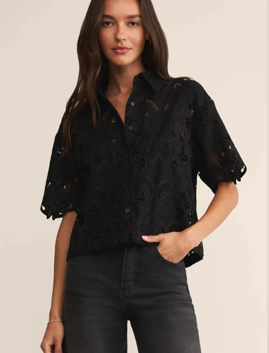 Midnight Lace Top Black