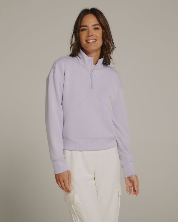 Rev Crop Quarter Zip Top Violet