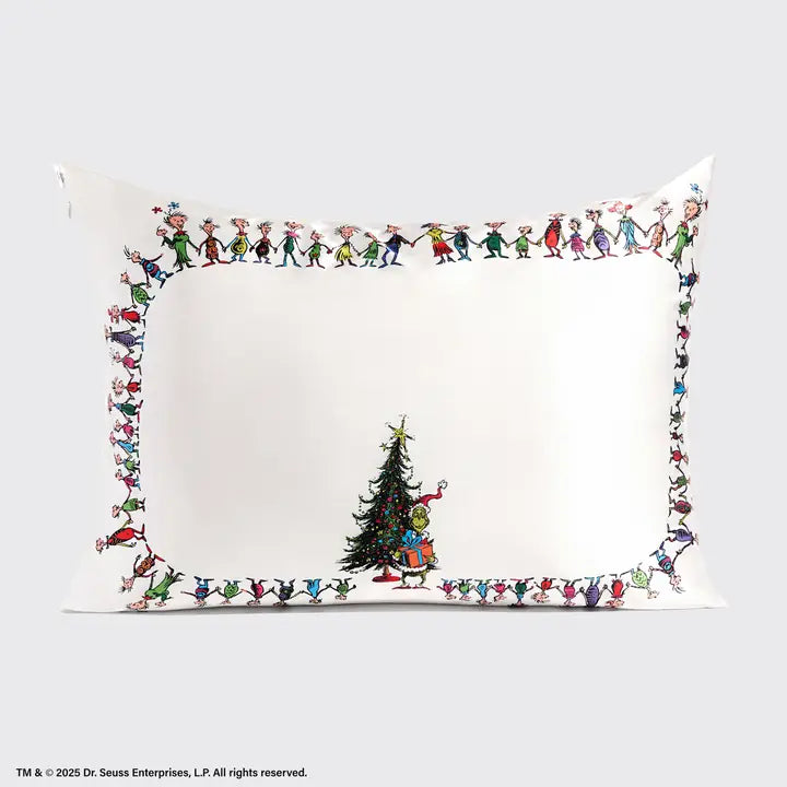 The Grinch X Kitsch Satin Pillowcase in Whoville