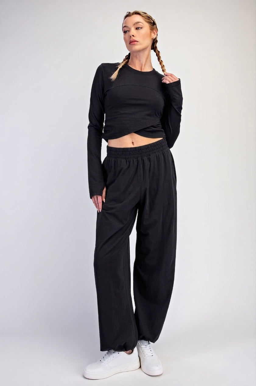 Wanderer Long Sleeve Crossover Set Black