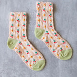 Cherry Floral Pattern Socks