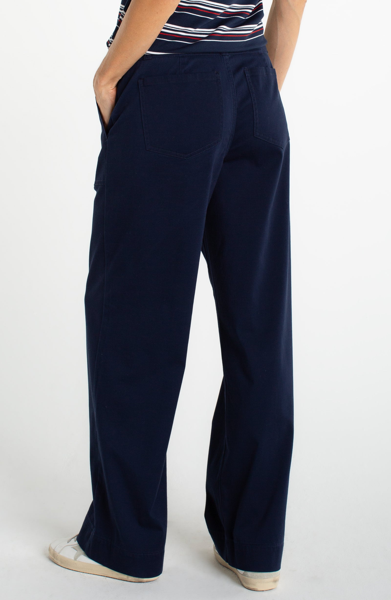 Utility Patch Pocket Wide Leg Pants Deep Midnight