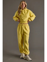 Cropped Hooded Sweatshirt Yellow