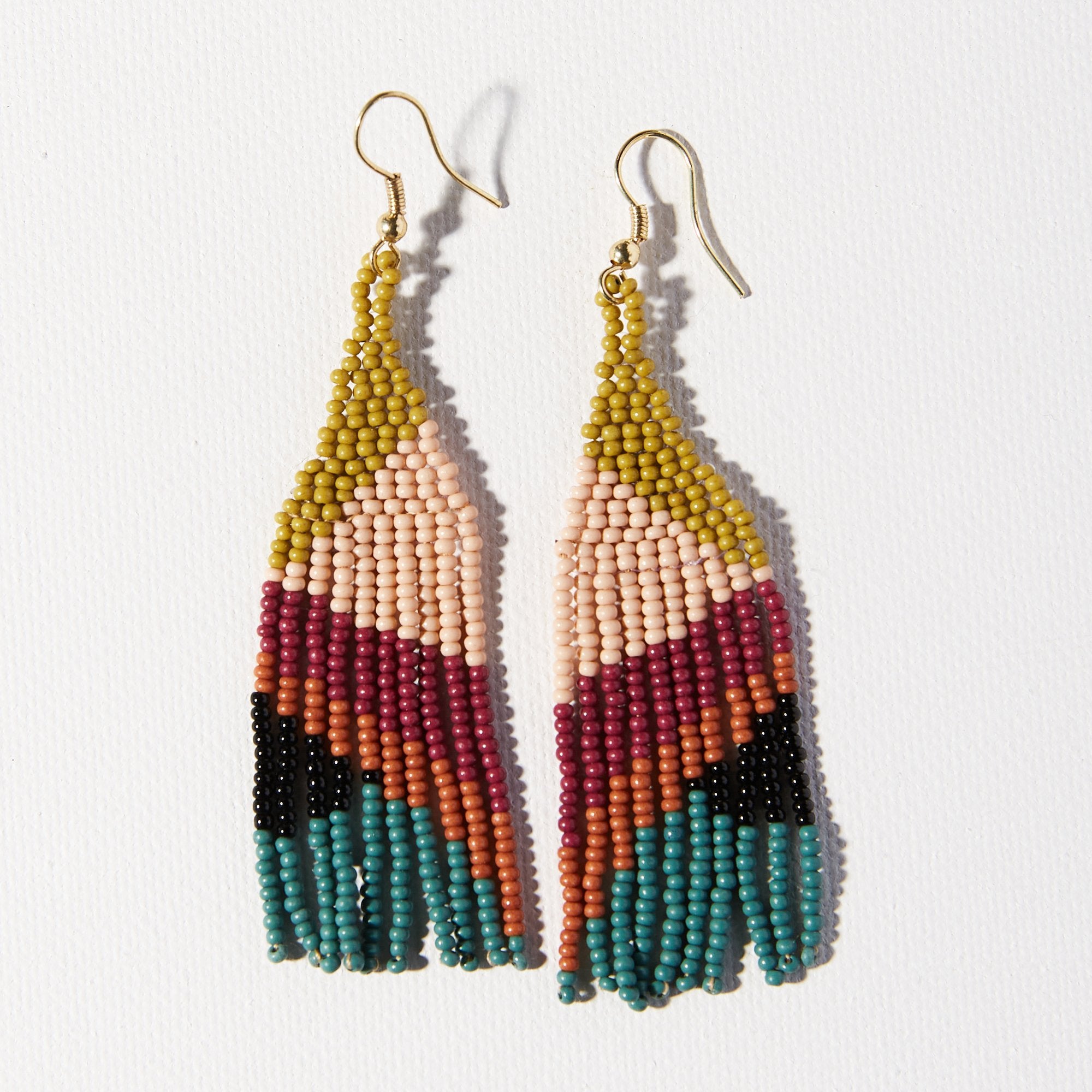 Lennon Beaded Geometric Angles Earrings Muted
