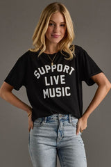 Support Live Music Graphic Tee Black