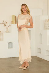 Sleeveless Mixed Lace Asymmetric Hem Top Ivory