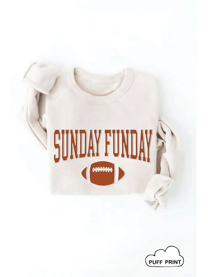 Sunday Funday Puff Graphic Sweatshirt Heather Dust