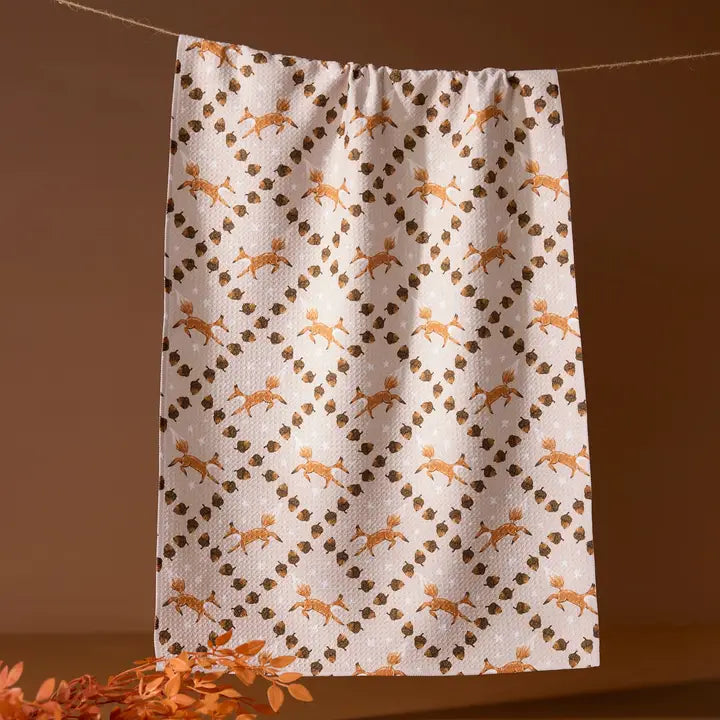 Geometry Tea Towel Foxes and Twinkles