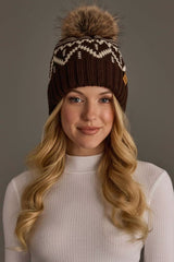 Nordic Pattern Pom Hat