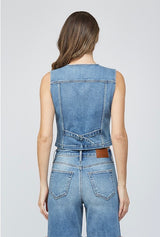 Fitted Denim Vest Medium