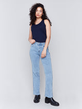 Braided Side Tape Jeans Light Blue