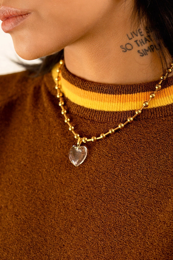 Die Heart Necklace - 18k Gold Plated