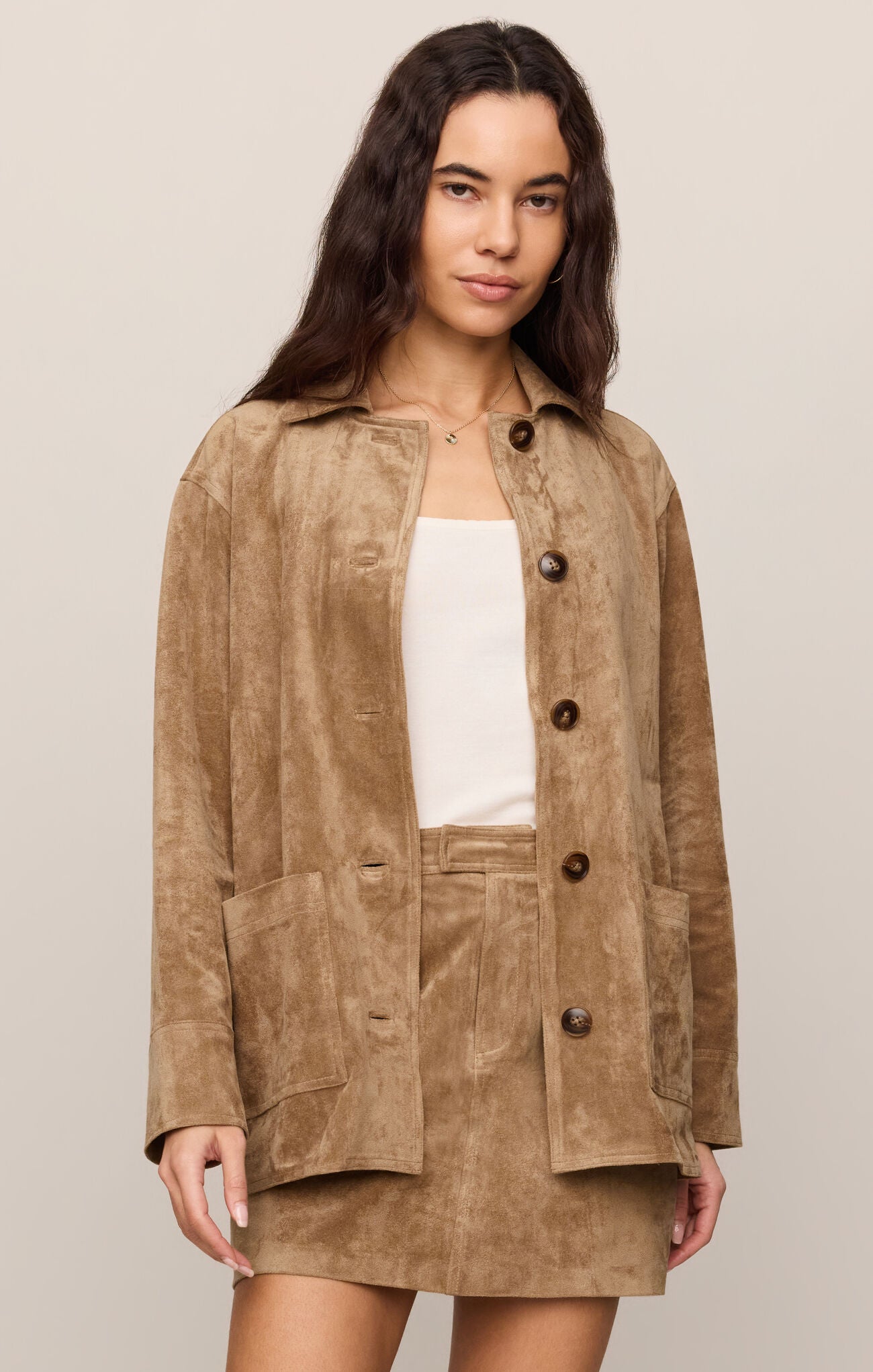 Decker Suede Chore Jacket Light Sand