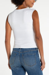 Sleeveless Built In Bra Top Cream