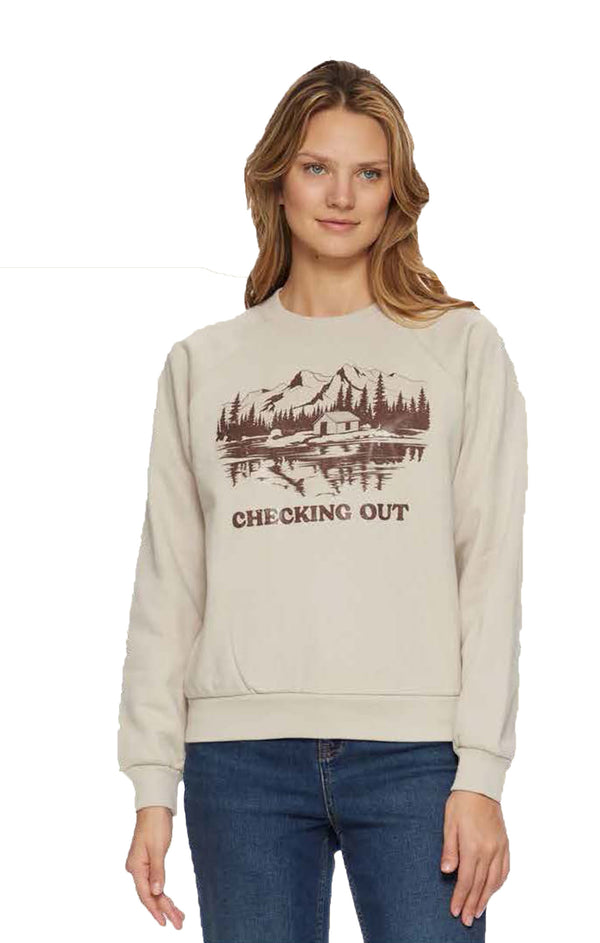Checking Out Sweatshirt Cream