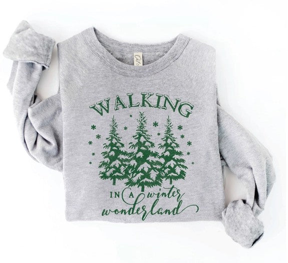 Walking In A Winter Wonderland Graphic Sweatshirt Athletic Heather