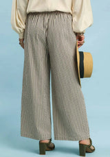 Striped Wide Leg Pants Latte