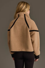 Teagan Half Zip Sherpa Fleece Pullover Tan