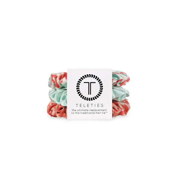 Teleties Silk Hair Scrunchie Small 3 Pack Calming Coral