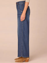 Ab Solution Skyrise Tulip Hem Wide Leg Jeans Blue