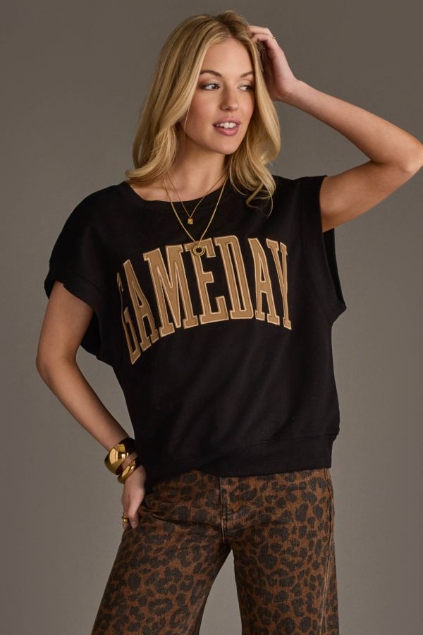 Game Day Relax Fit Short Sweatshirt Black