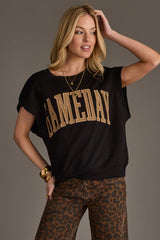 Game Day Relax Fit Short Sweatshirt Black